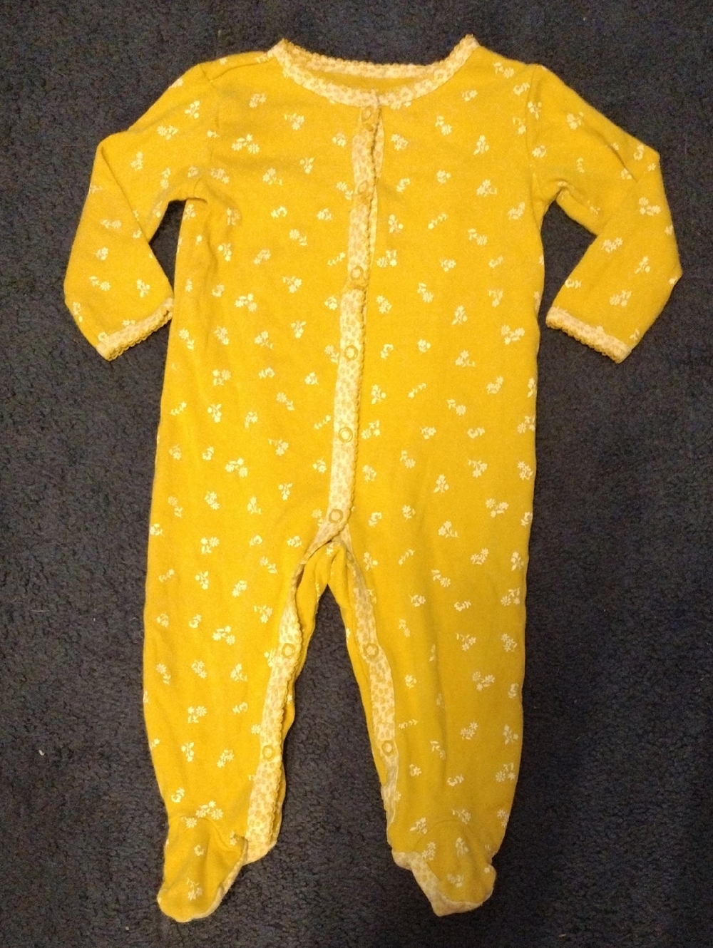 Carter's Yellow Floral Footed One-Piece